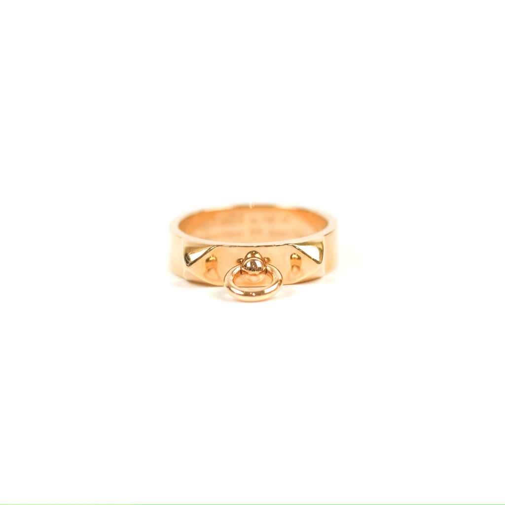 Hermes Collier de Chien Ring PM Rose Gold Size 55