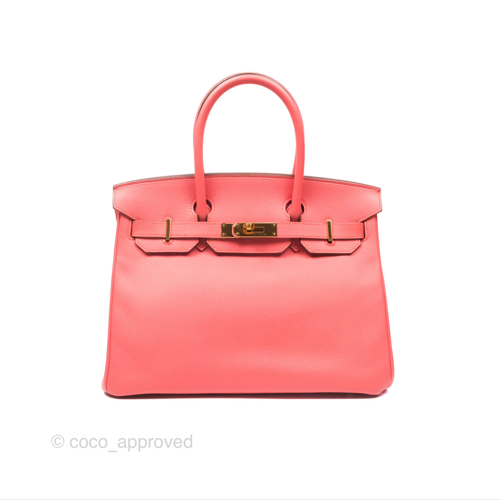 - DM/Email To Purchase - Hermès Birkin 30 Retourne Flamingo I5 Epsom Gold Hardware