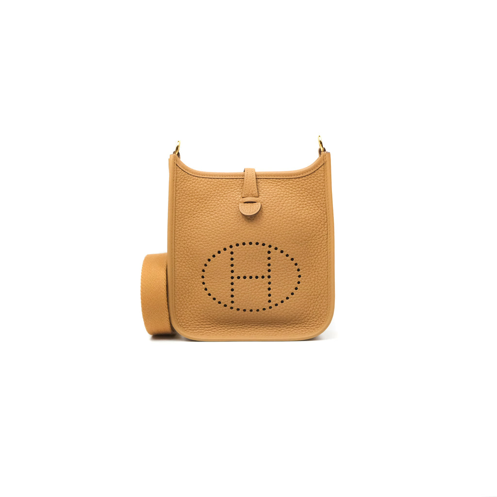 Hermès Mini Evelyne 16 Biscuit 48 Clemence Gold Hardware