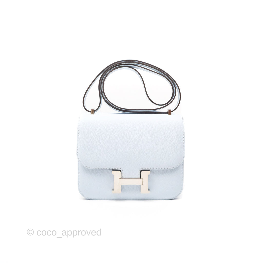 Hermès Constance Mini 18cm Blue Brume Epsom Palladium Hardware