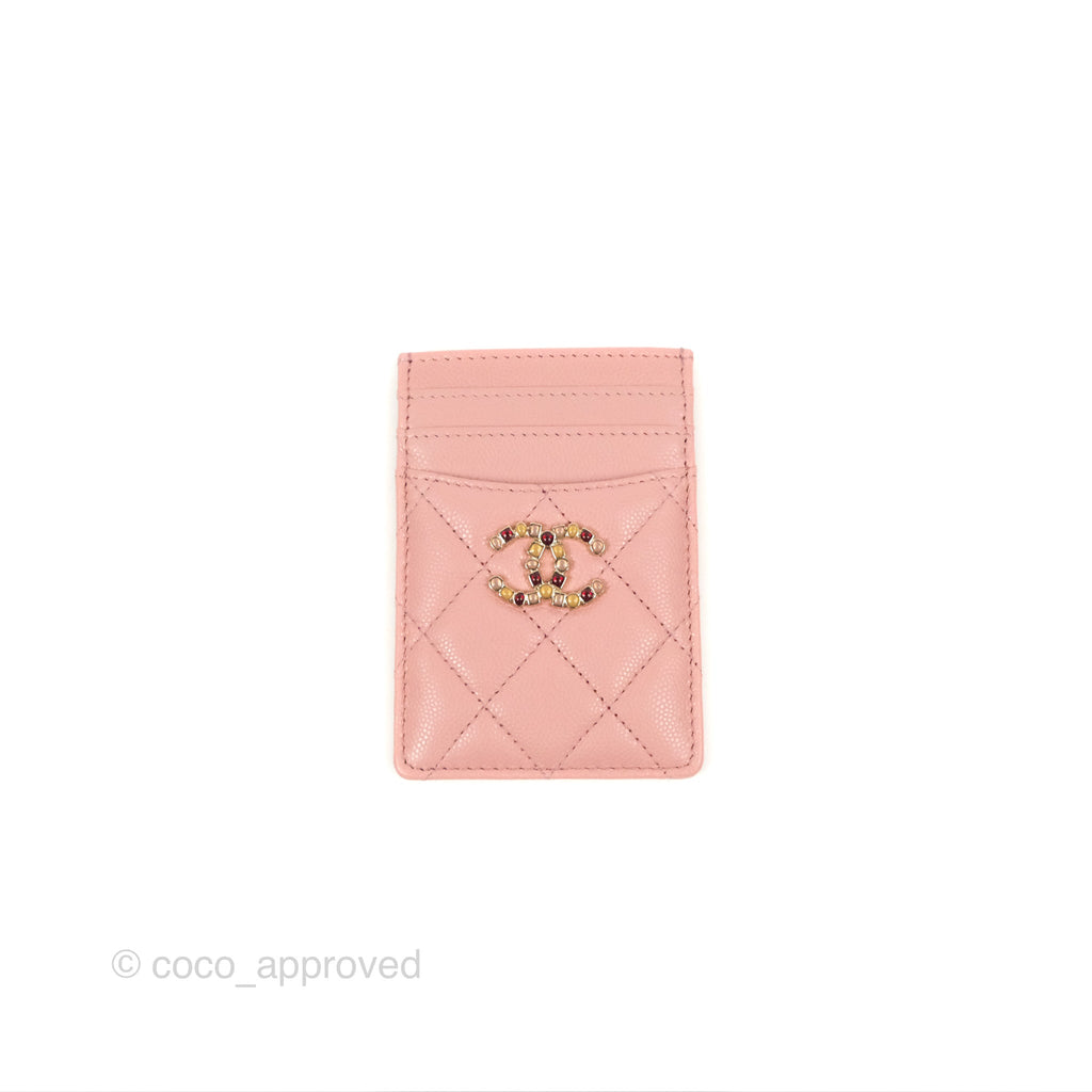 Chanel CC Resin Stone Card Holder Pink 23K