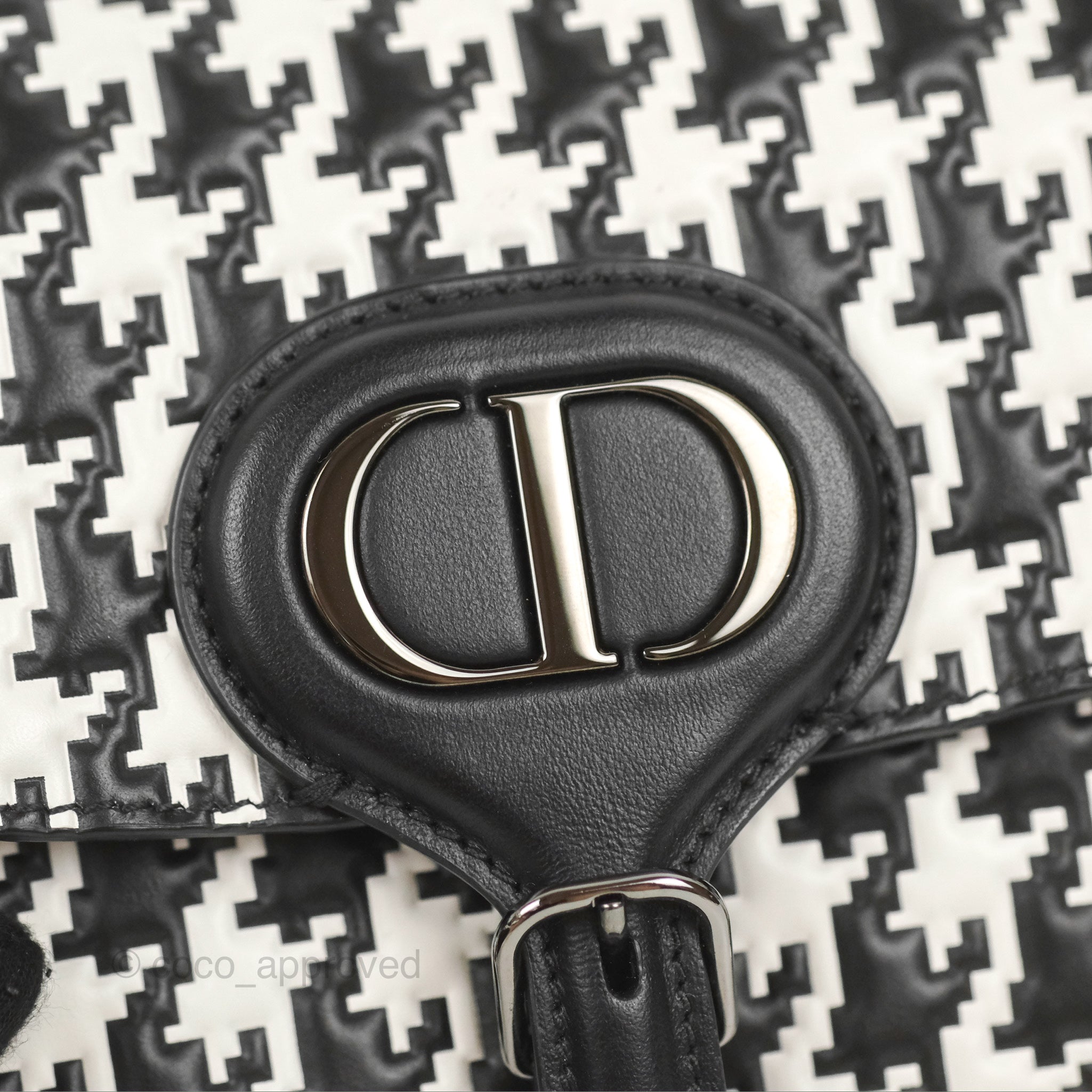 Christian Dior Bobby East-West Bag Black And White Houndstooth