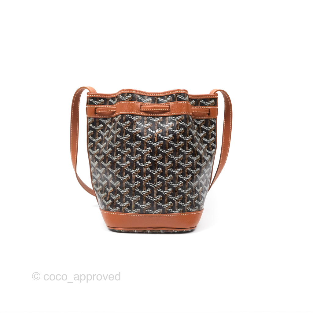 Goyard Petit Flot Bucket Bag Black & Tan Goyardine