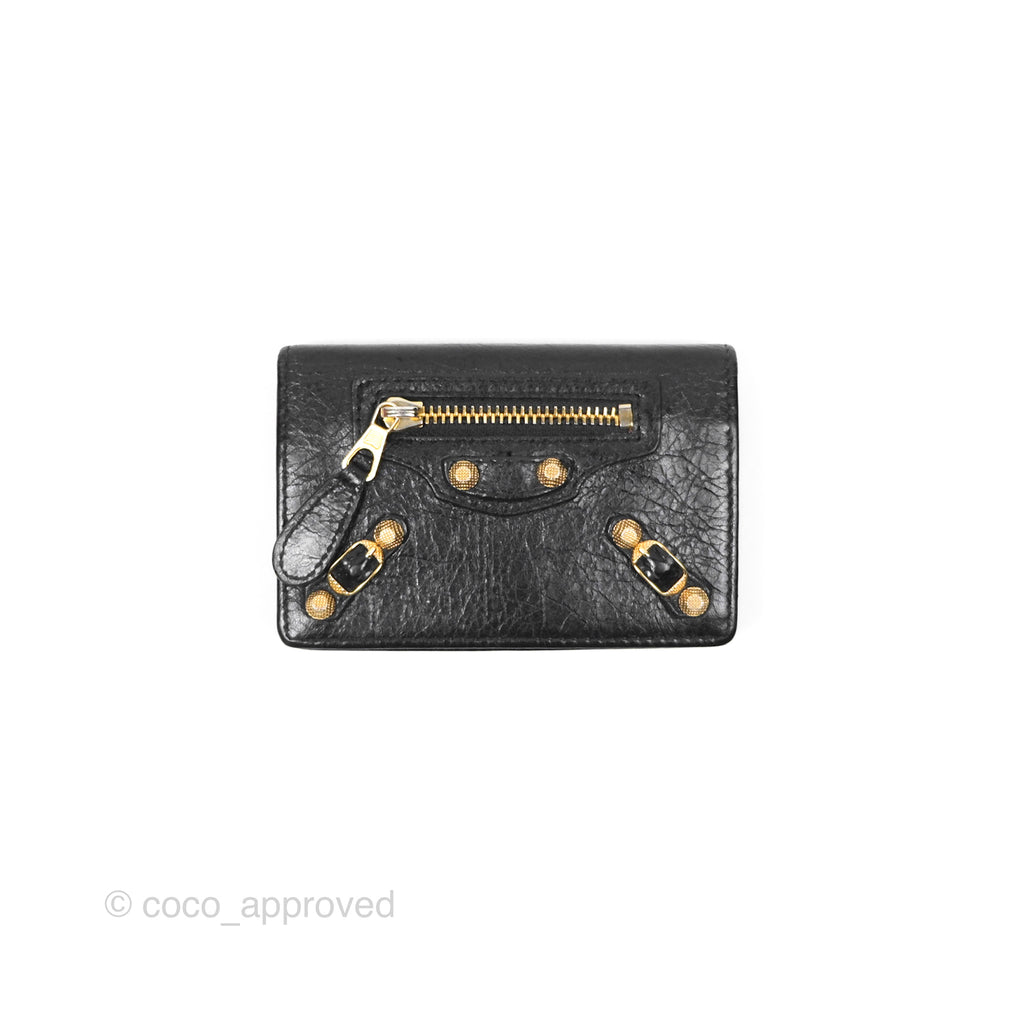 Balenciaga City Moto Bifold Cardholder Black