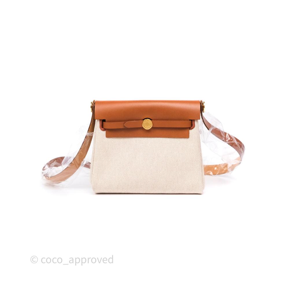 Hermes Mini Herbag Gold Ecru Gold Hardware