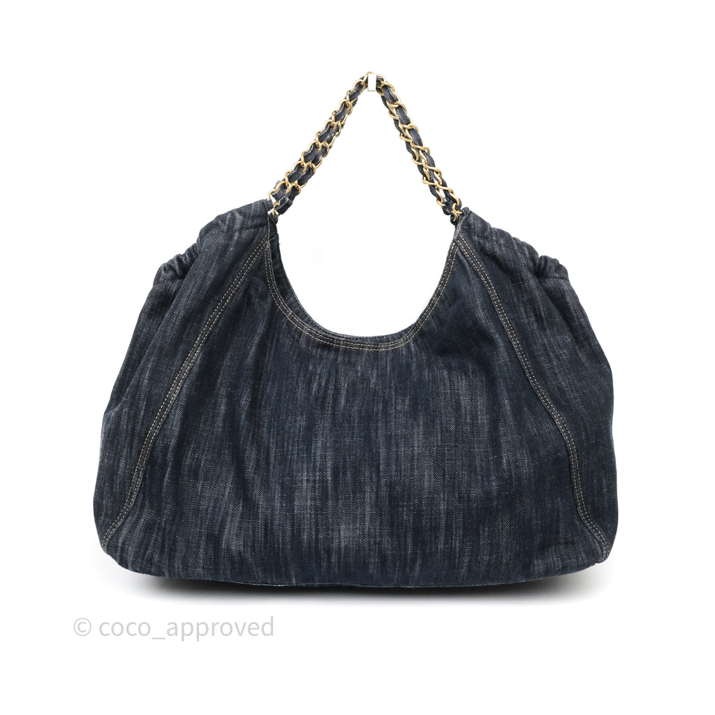 Chanel XL Coco Cabas Tote Bag Denim Gold Hardware