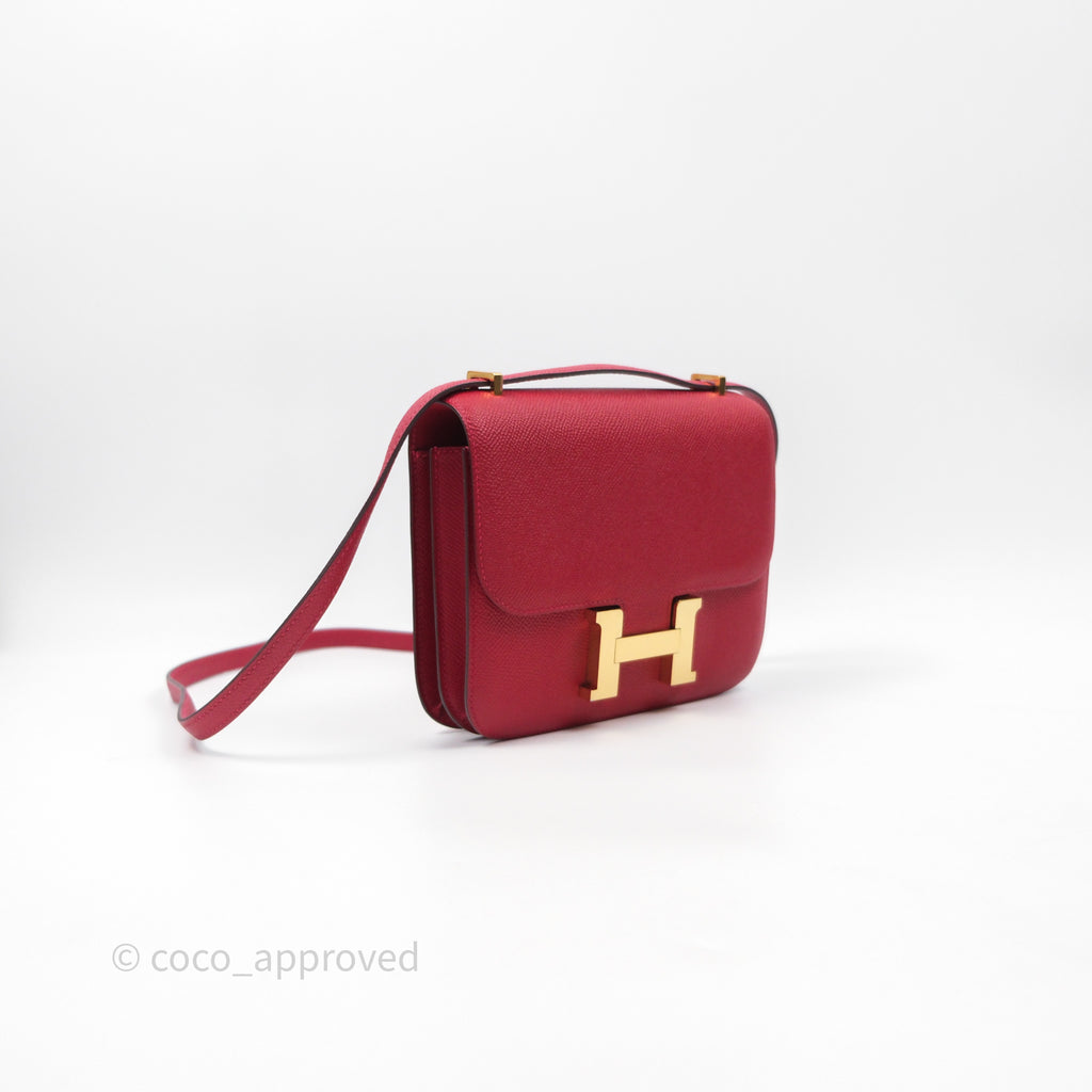Hermès Constance Mini 18cm Rouge Casque Epsom Gold Hardware