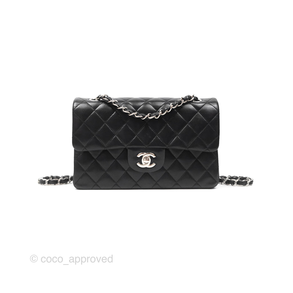 Chanel Small S/M Classic Flap Black Lambskin Silver Hardware