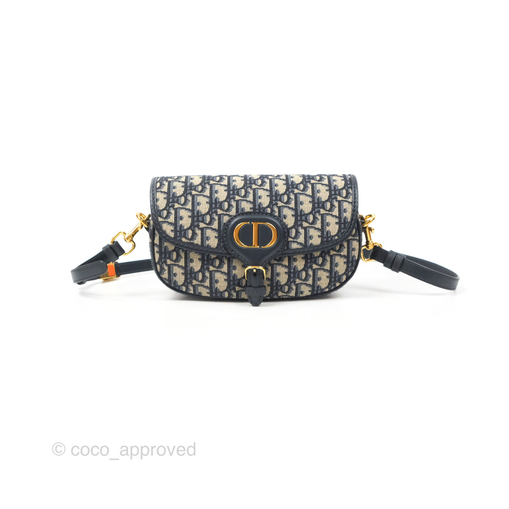 Christian Dior Bobby East-West Bag Blue Oblique Jacquard Canvas