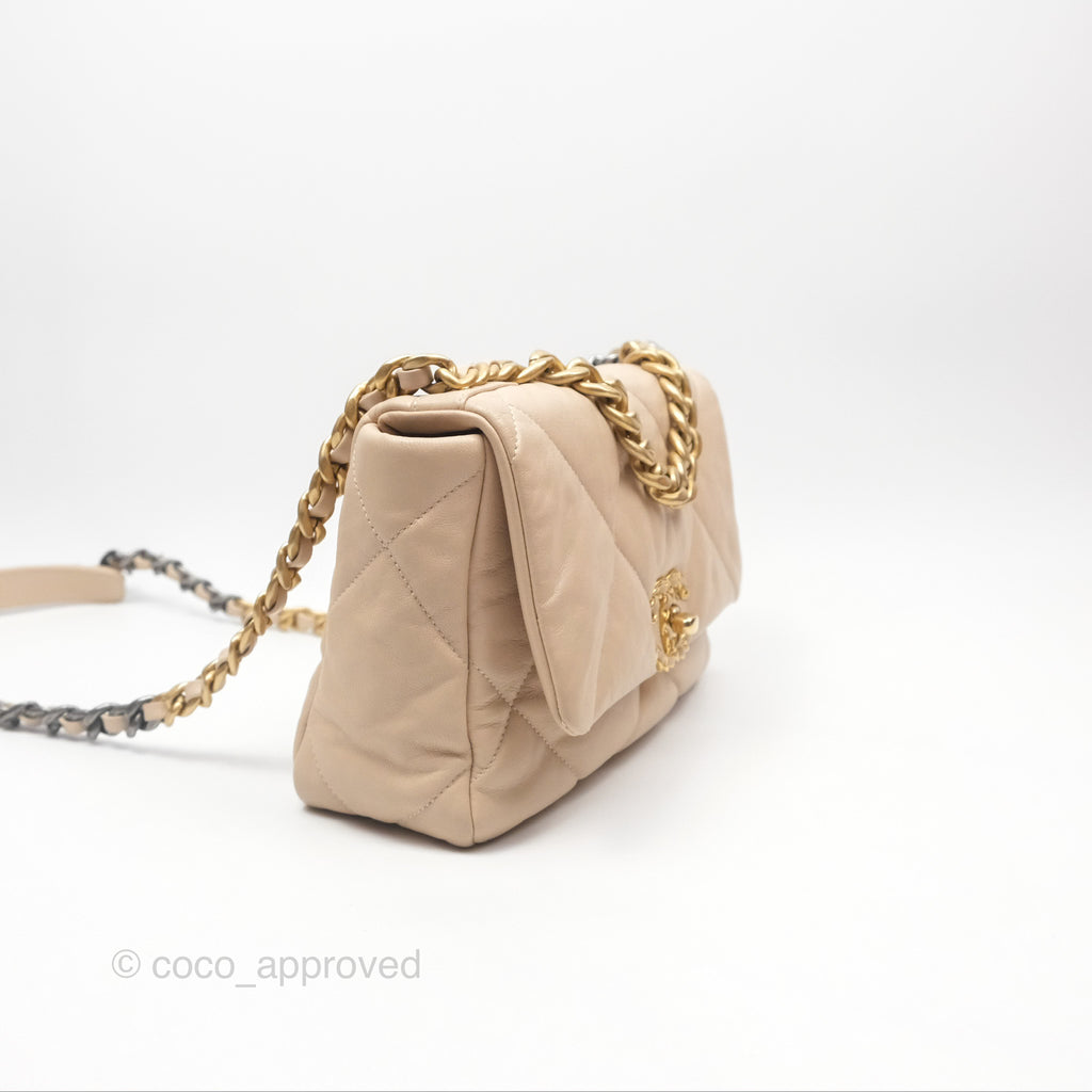 Chanel 19 Small Beige Mixed Hardware