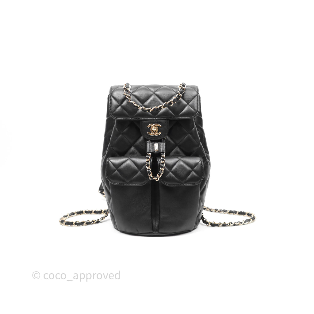 Chanel Small Pockets Backpack Black Caviar Gold Hardware 22S