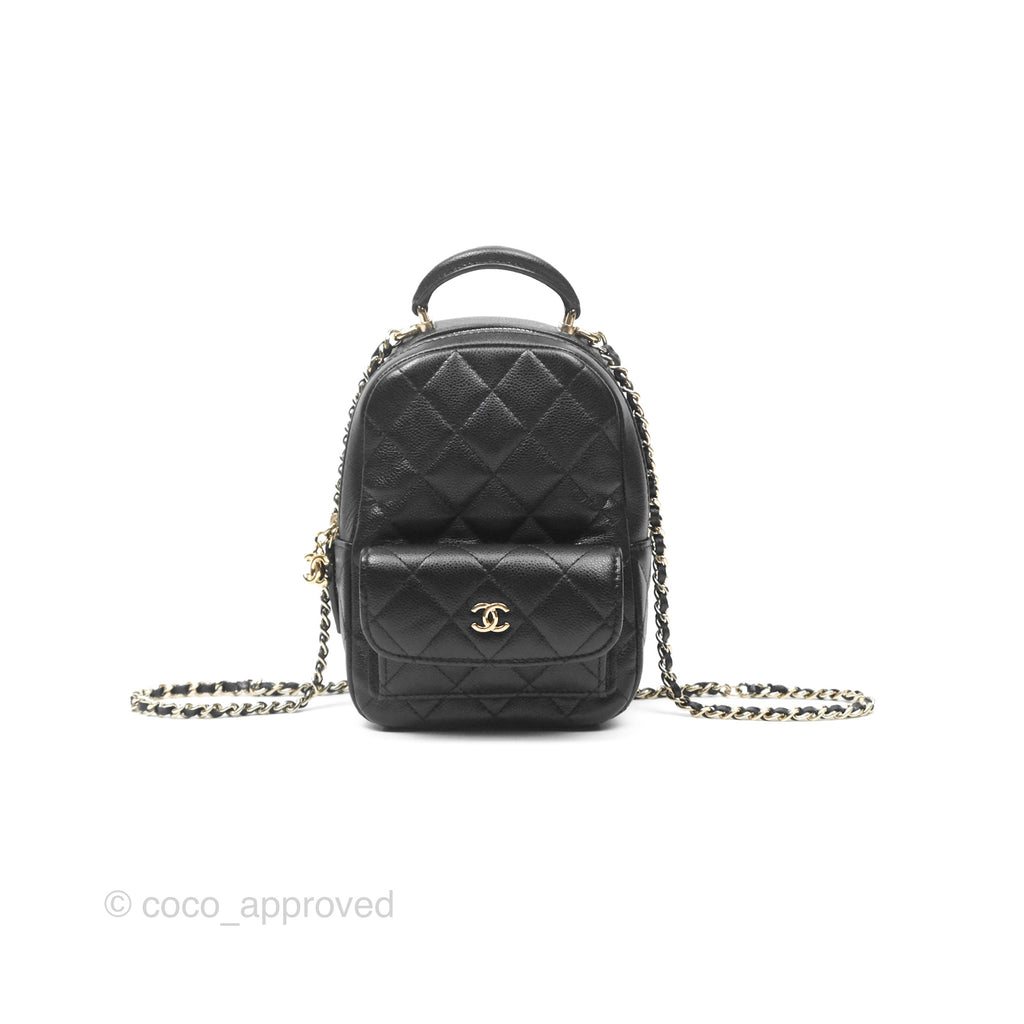 Chanel Classic Mini Backpack Black Caviar Gold Hardware