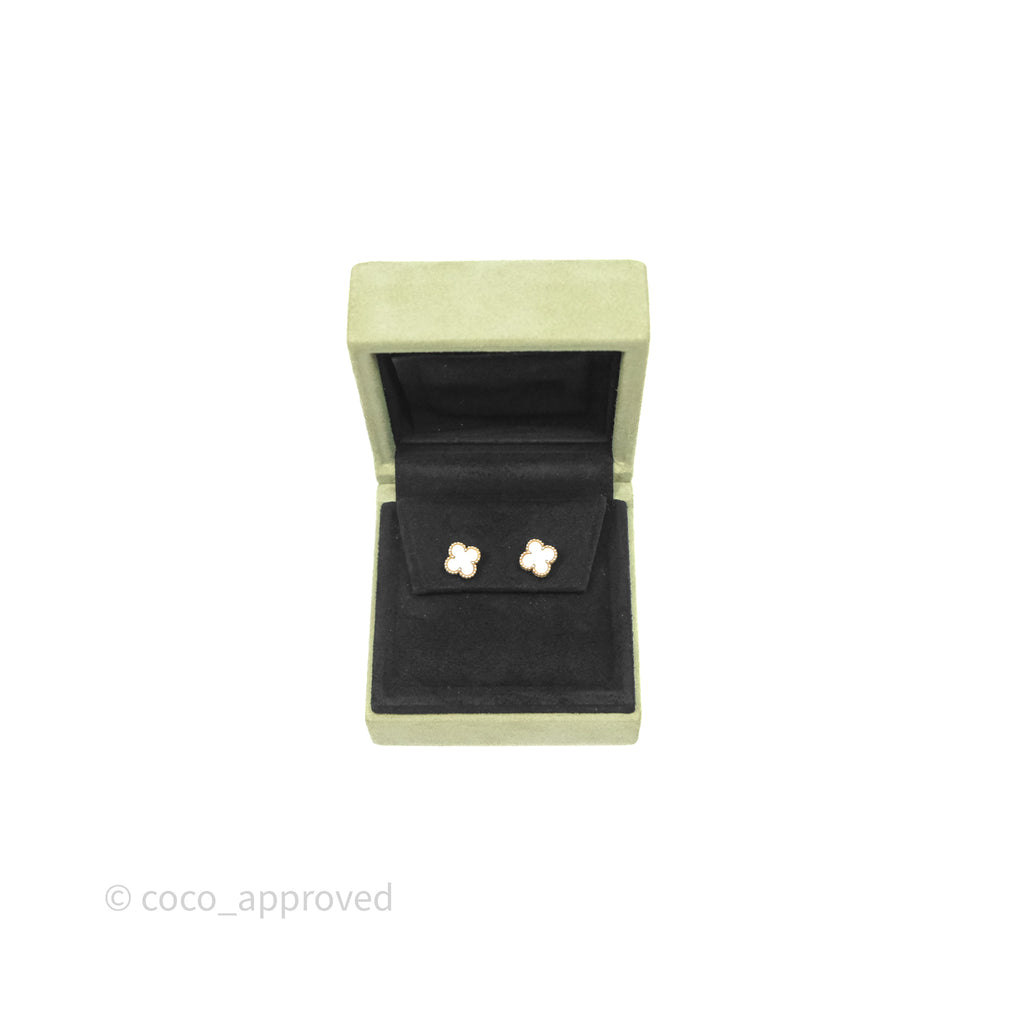 Van Cleef & Arpels Sweet Alhambra Earrings White Mother-of-pearl Yellow Gold