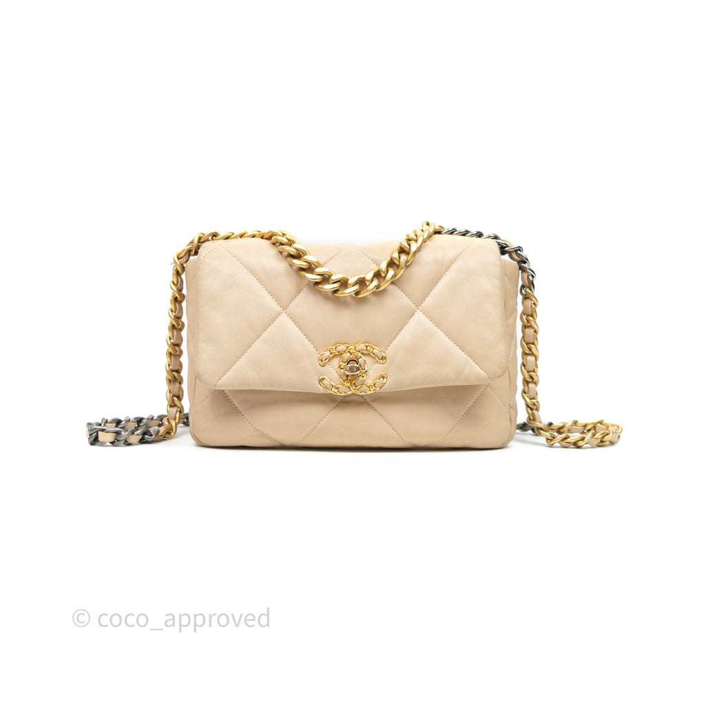 Chanel 19 Small Beige Mixed Hardware
