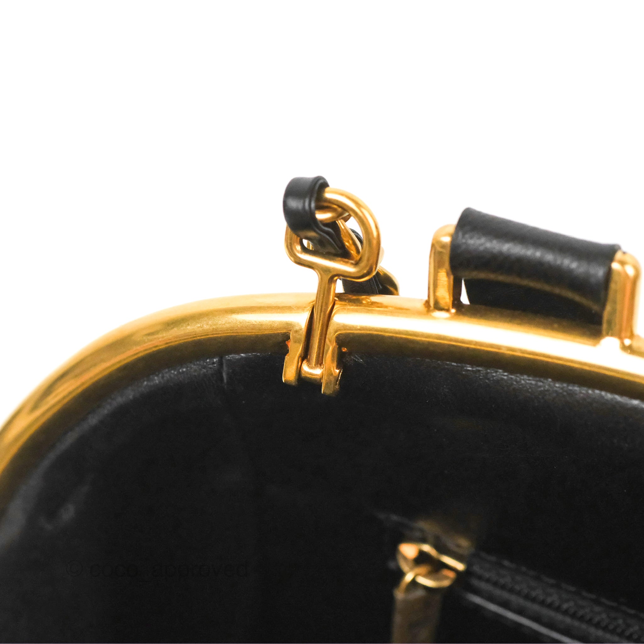 Black Calfskin Love Note Bag Gold Hardware, 2017