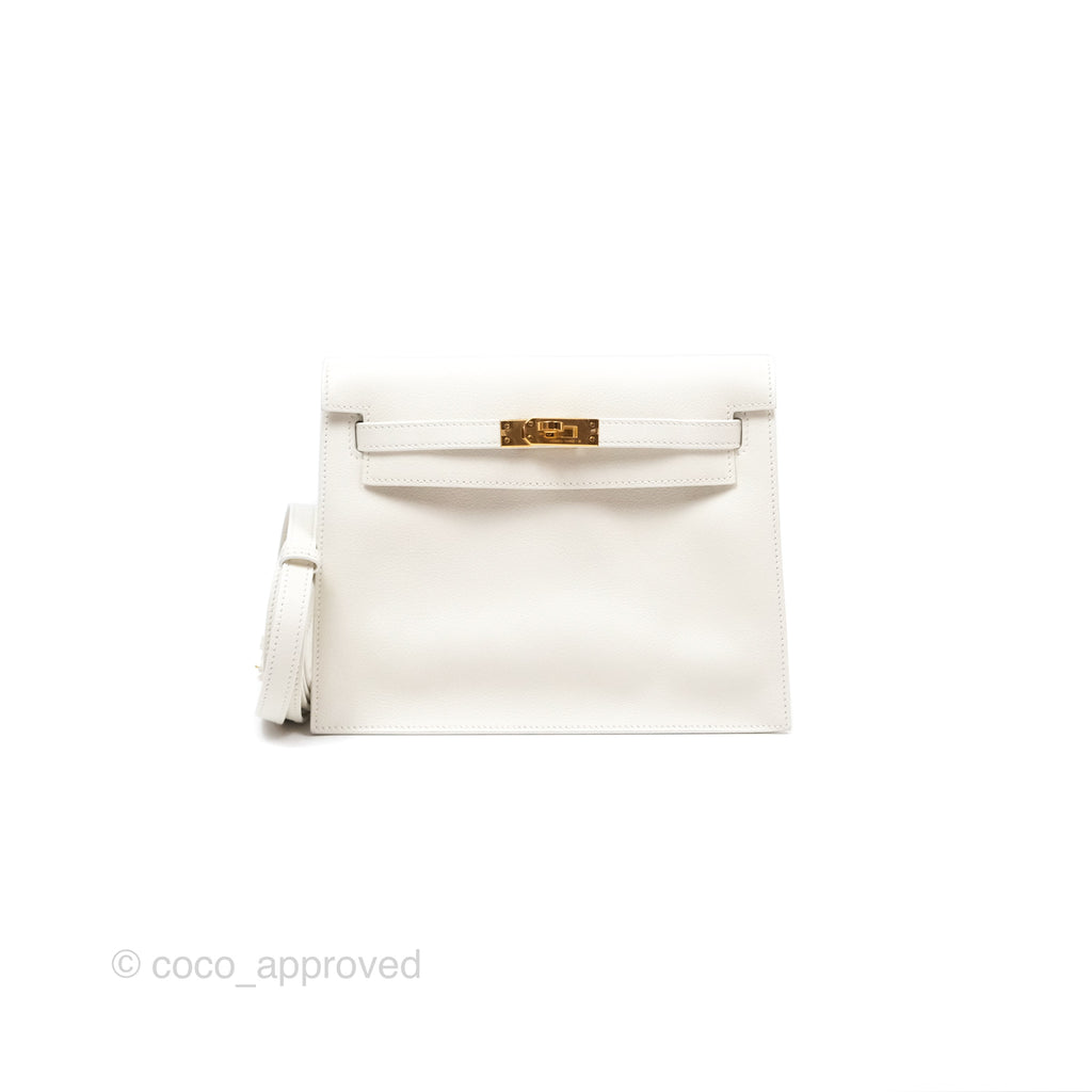 Hermès Kelly Danse II Bag White Evercolor Gold Hardware