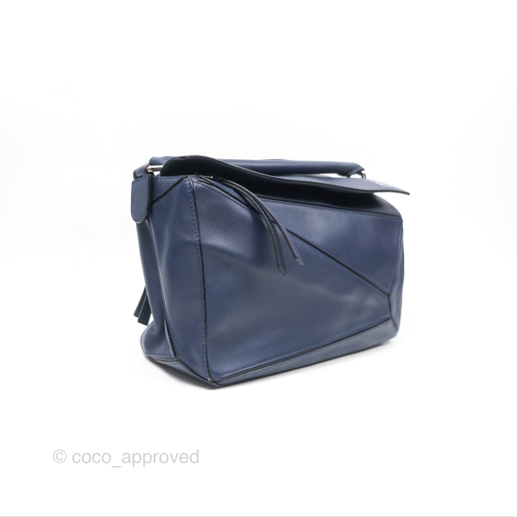 Loewe Medium Puzzle Bag Navy Calfskin