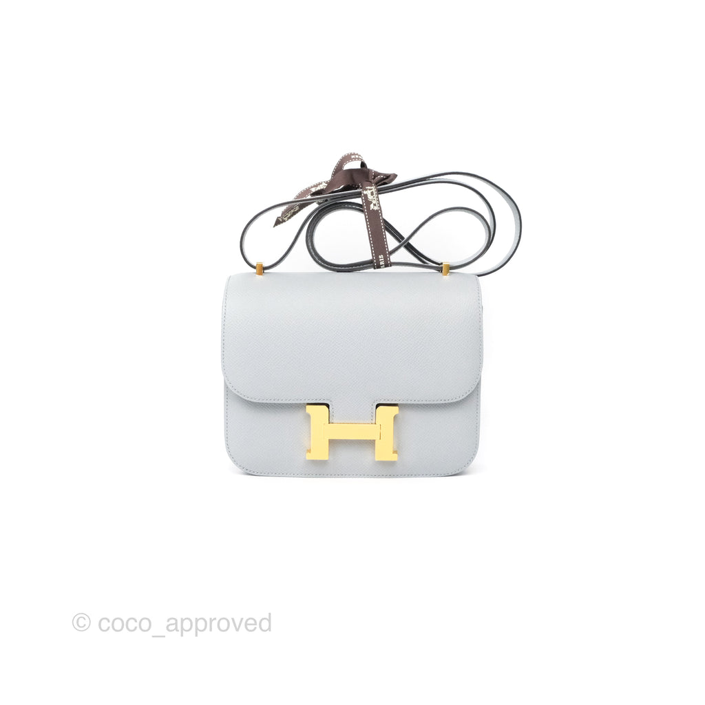 Hermès Constance Mini 18cm Blue Glacier 8U Epsom Gold Hardware