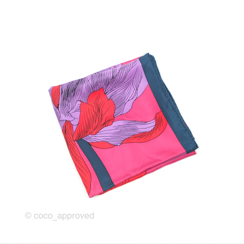 Hermès Etude Pour un Iris Arc-en-Ciel Silk Scarf 90