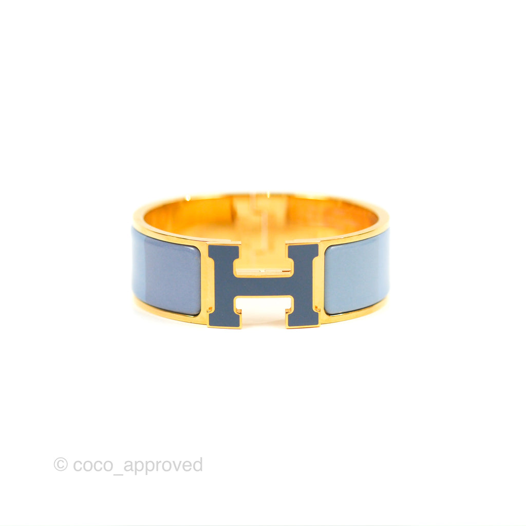Hermès Clic Clac H Rainbow Bracelet Blue Gold Hardware