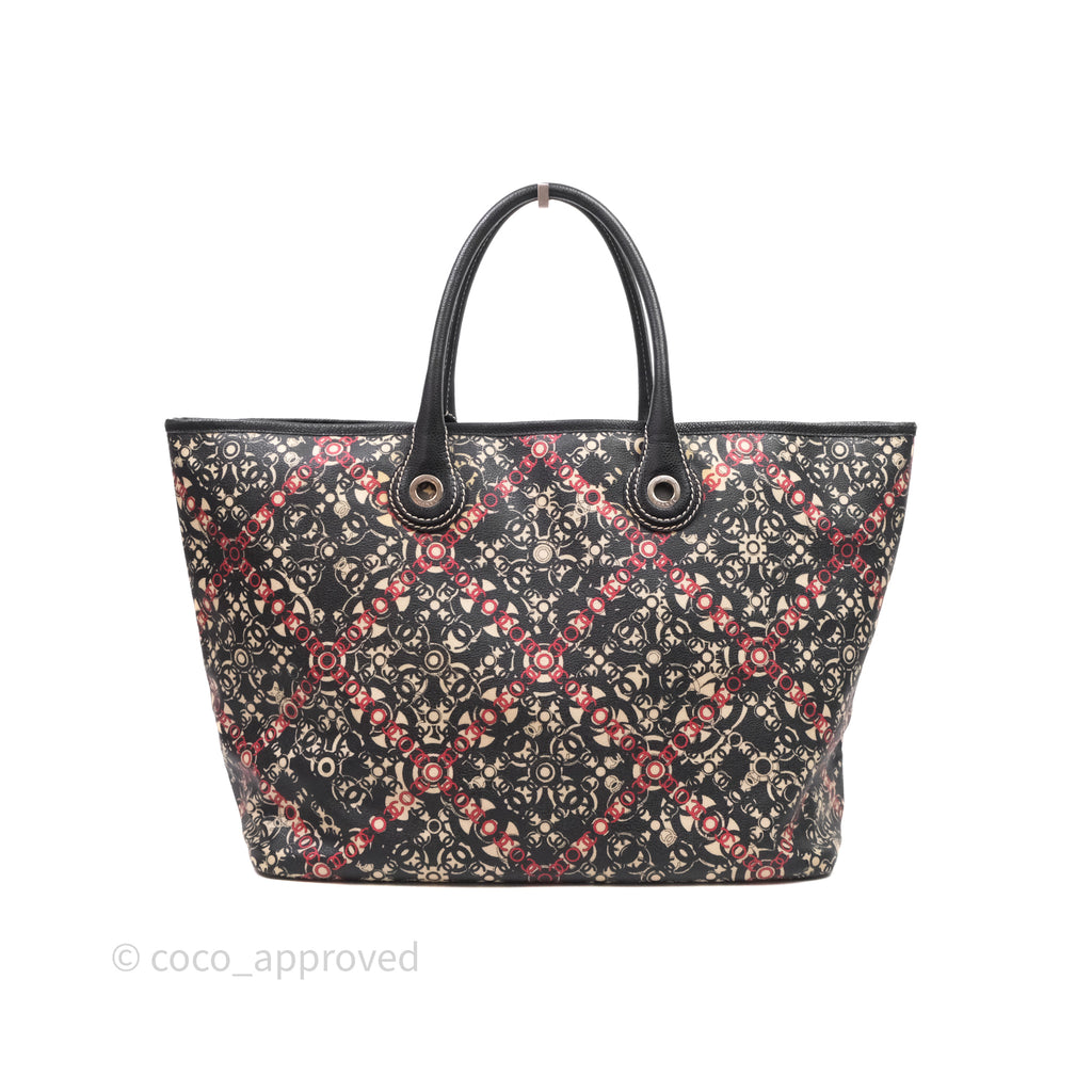 Chanel CC Print Logo Tote Bag Black