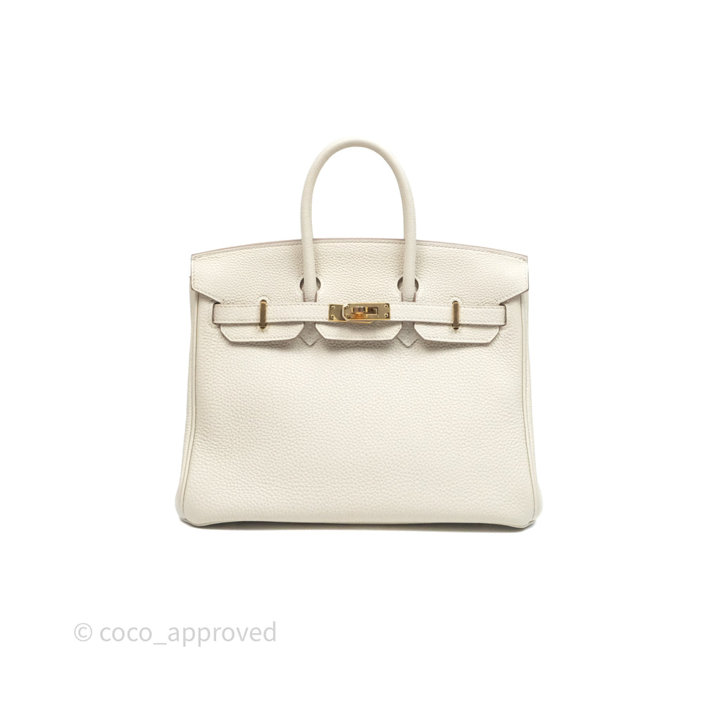 Hermès Birkin 25 Retourne Craie 10 Togo Gold Hardware