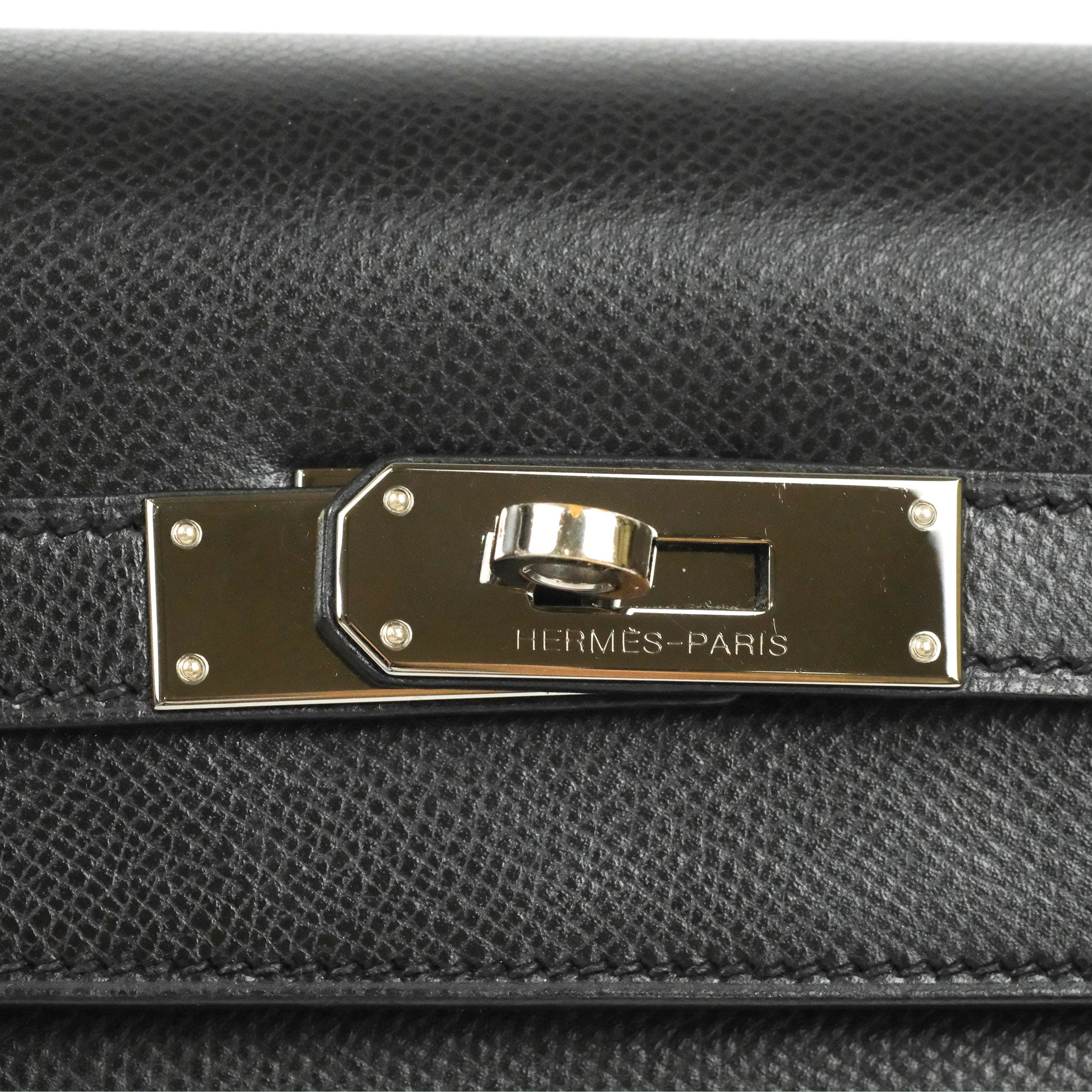 Hermes Kelly Sellier 32 Black Epsom Palladium Hardware – Madison