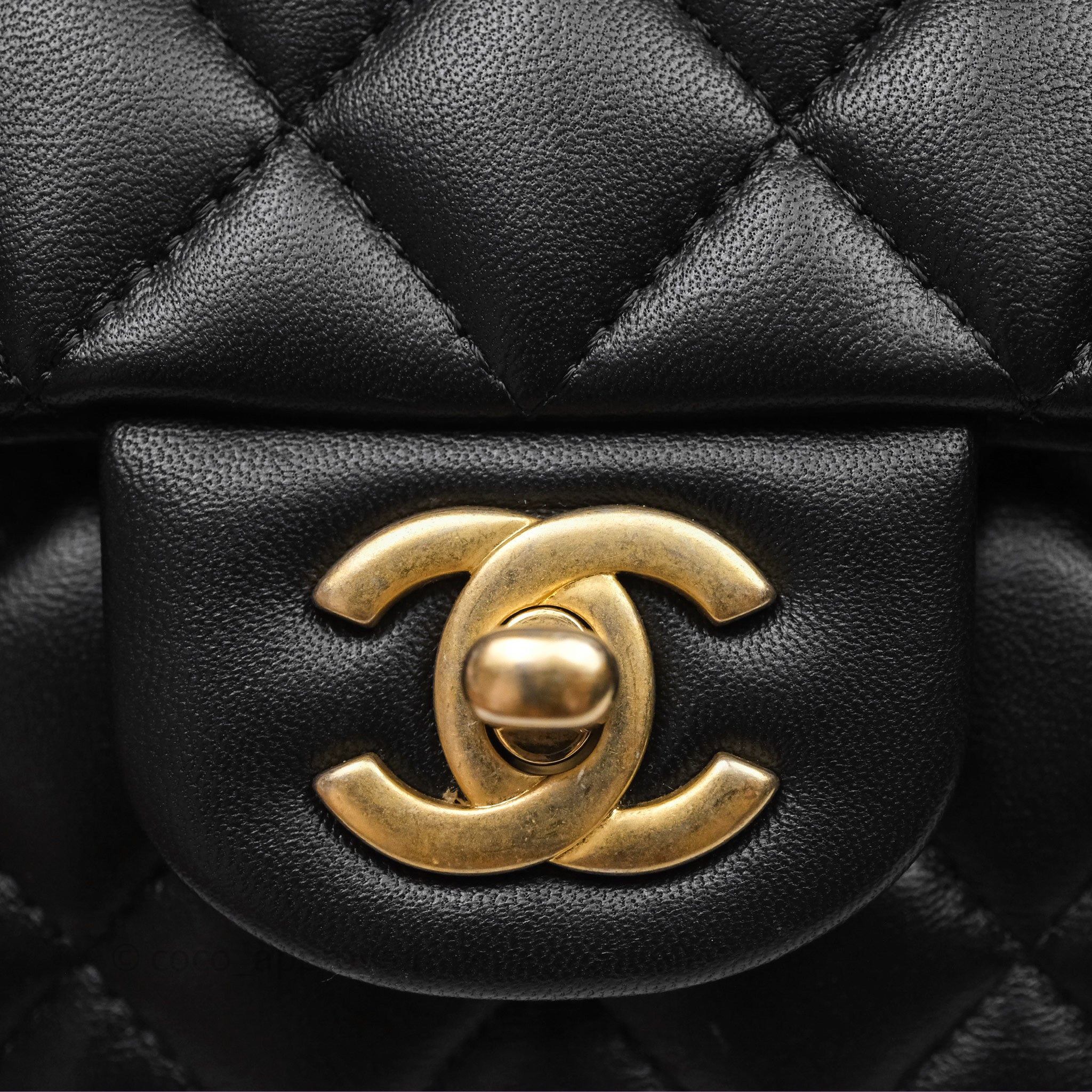 その他 coco Chanel Metal Top Handle Mini Rectangular Flap Bag Black