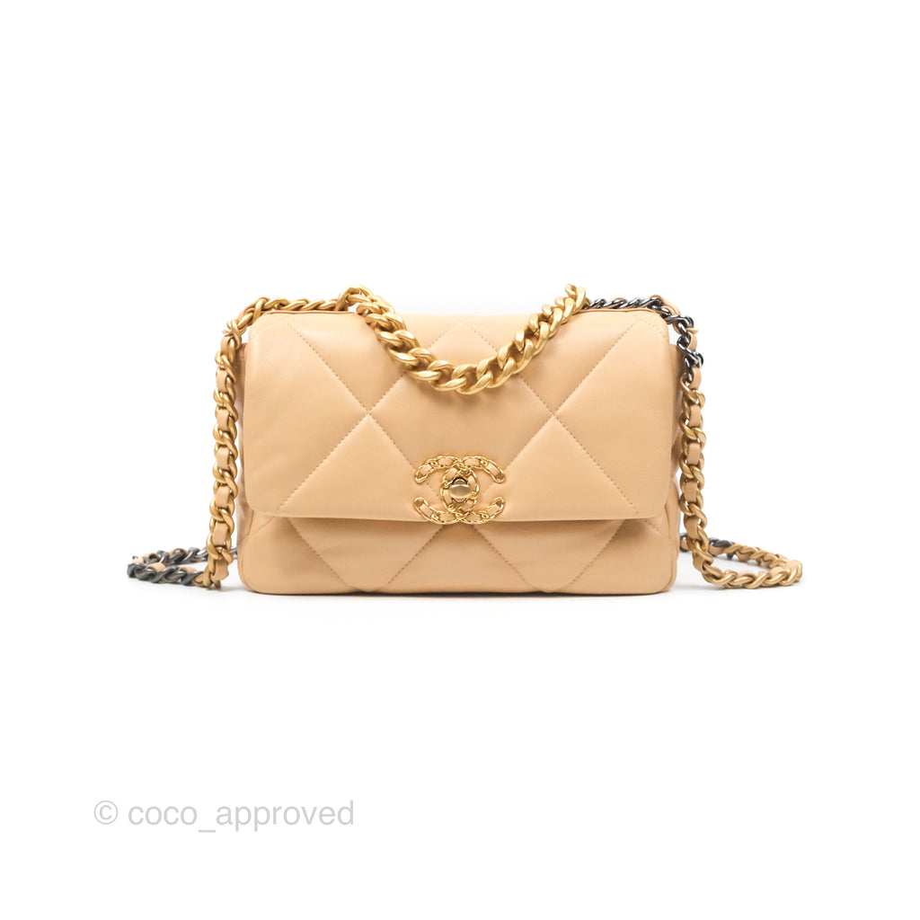 Chanel 19 Small Beige Mixed Hardware