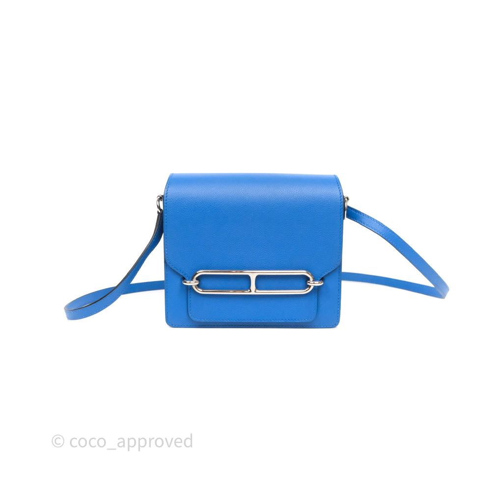 Hermès Roulis Mini 18 Blue Zellige I7 Evercolor Palladium Hardware