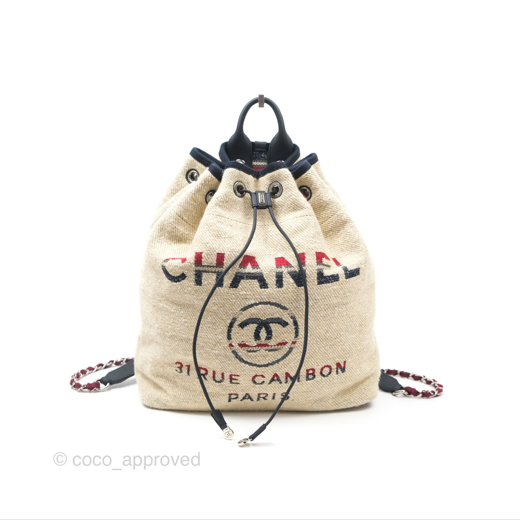 Chanel Canvas Deauville Backpack Beige