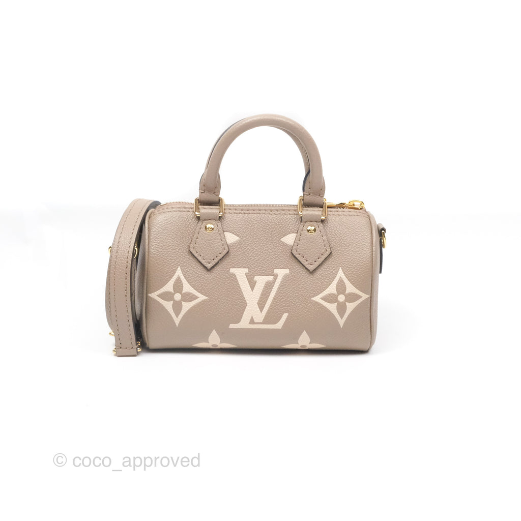 Louis Vuitton Nano Speedy Monogram Empreinte Dove/Cream