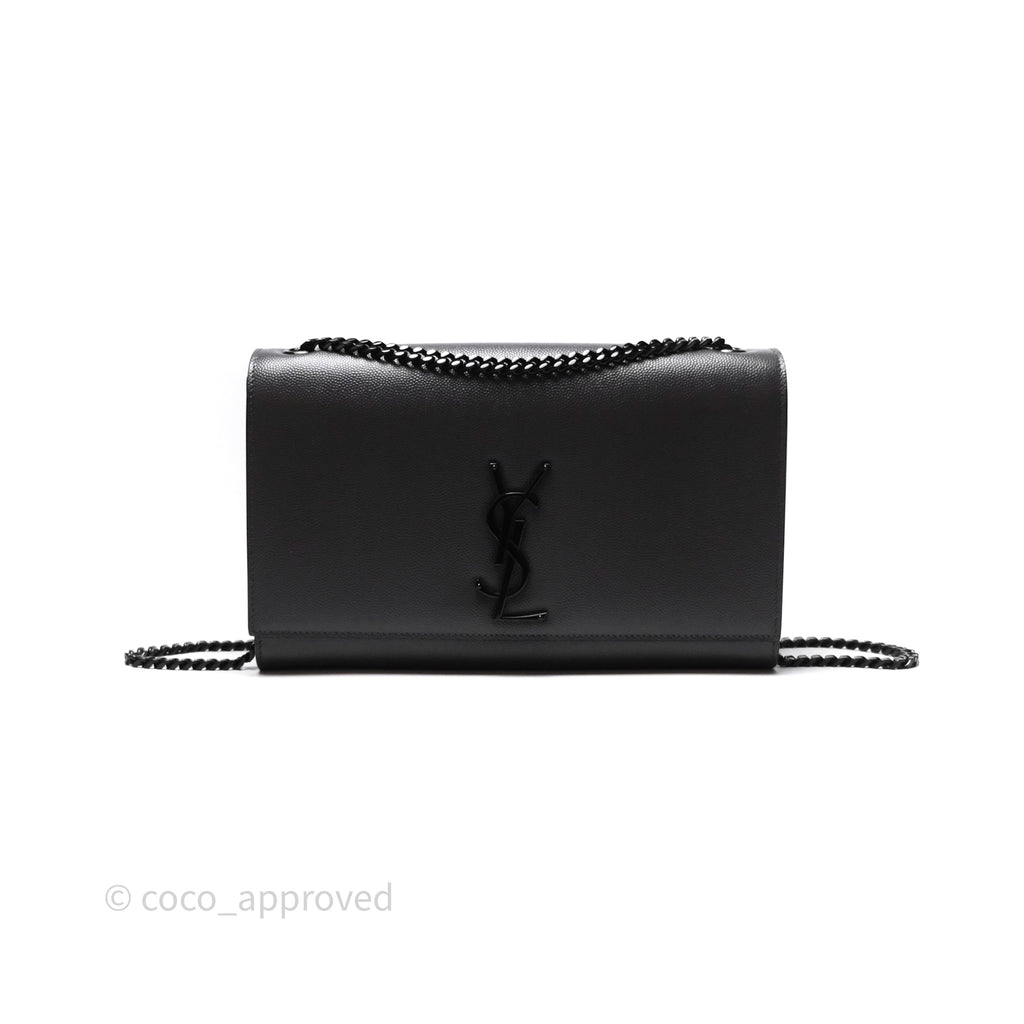 Saint Laurent Kate Medium Grained Leather Shoulder Bag So Black