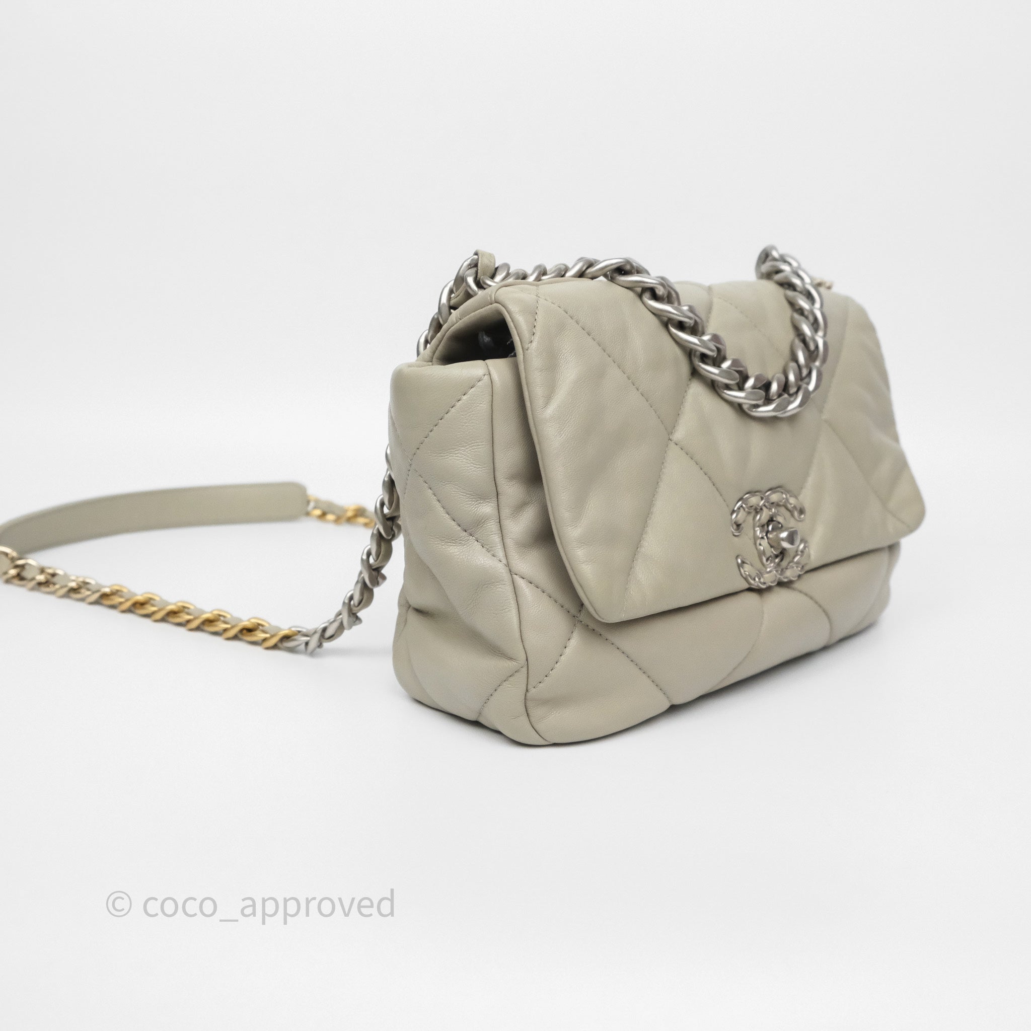 Chanel 19 Small Sage Grey Mixed Hardware – Coco Approved Studio