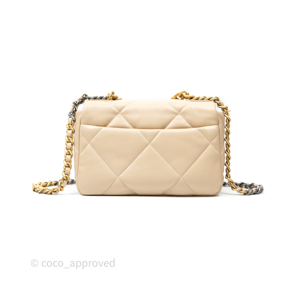 Chanel 19 Small Beige Mixed Hardware