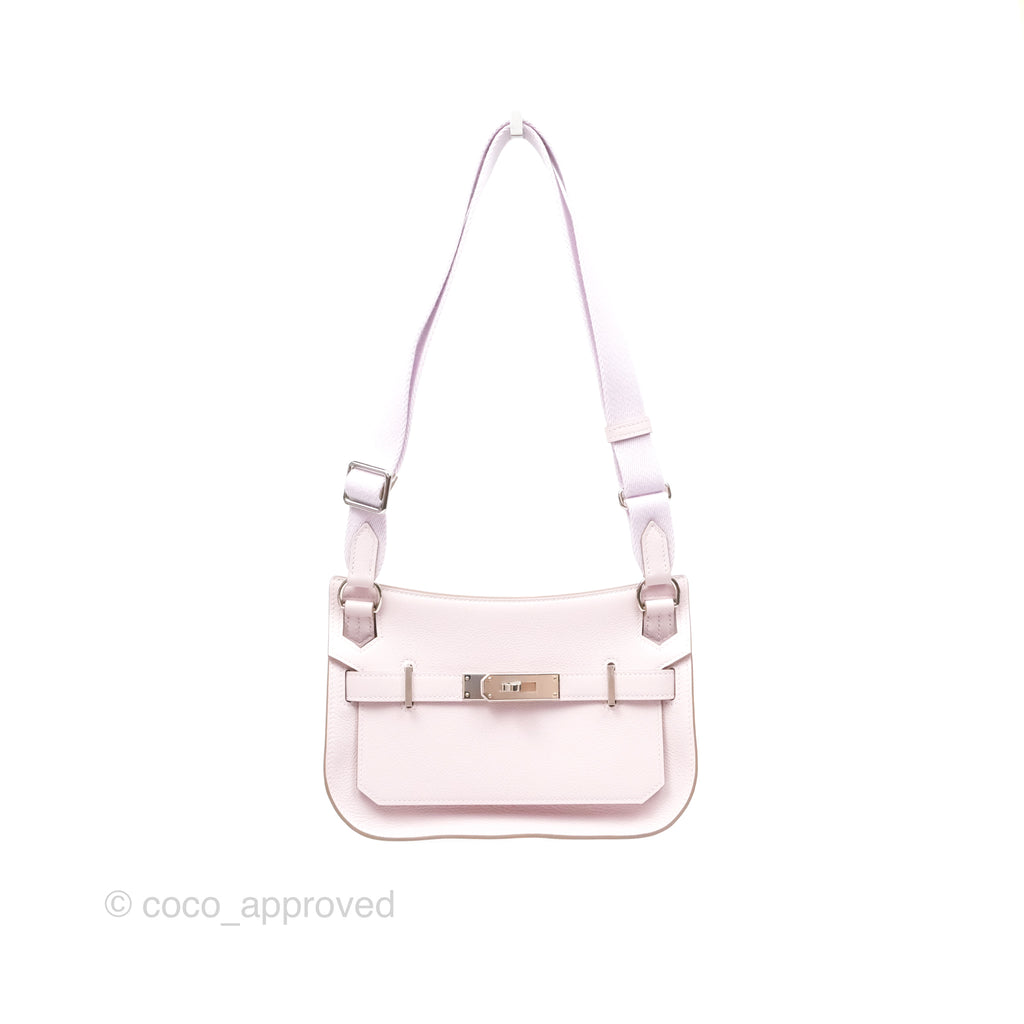 Hermès Mini Jypsiere Mauve Pale Evercolor Palladium Hardware