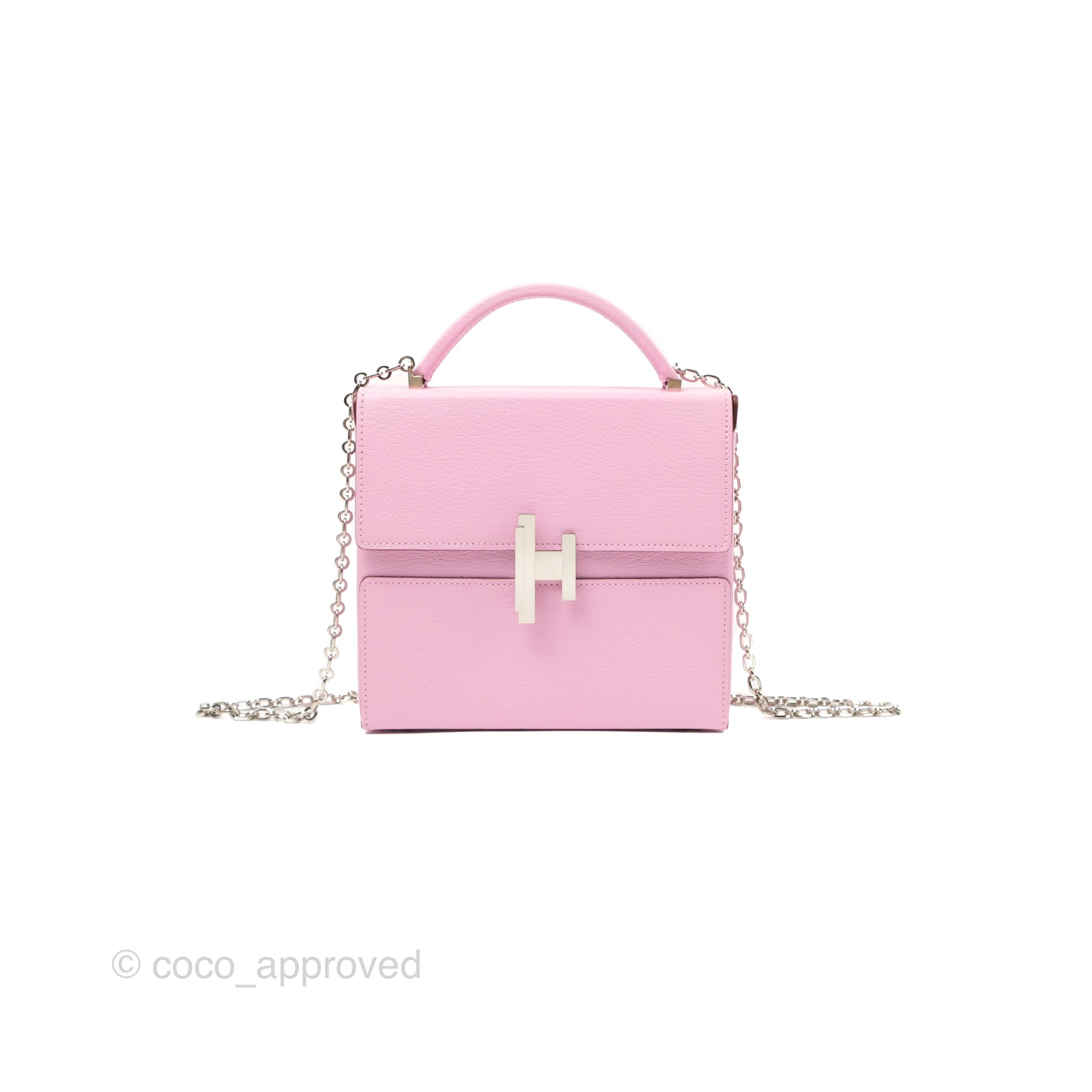 Hermès Cinhetic Box Bag Mauve Sylvestre Chevre Mysore Palladium