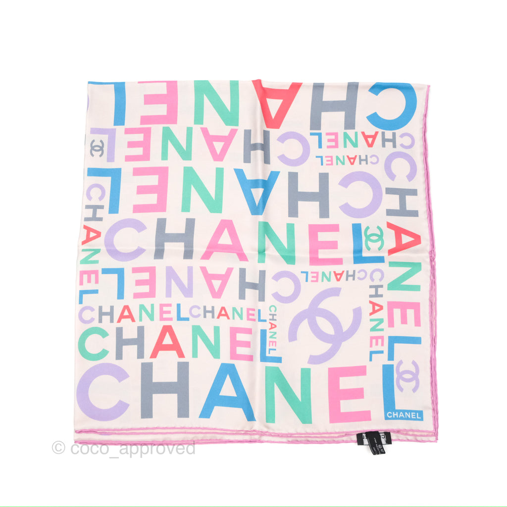 Chanel CC Logo Silk Square Scarf 90