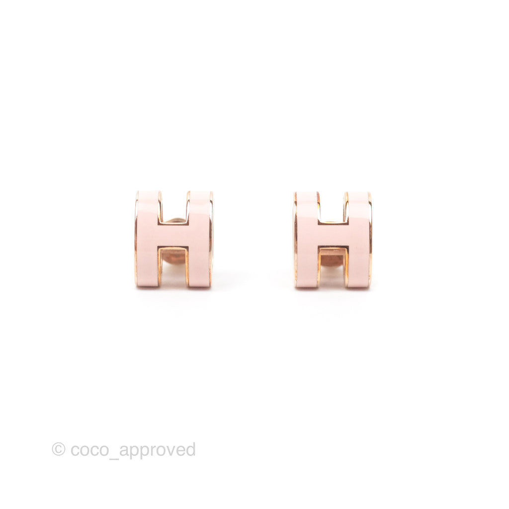 Hermès Pop H Earrings Rose Dragee 5U Rose Gold Hardware