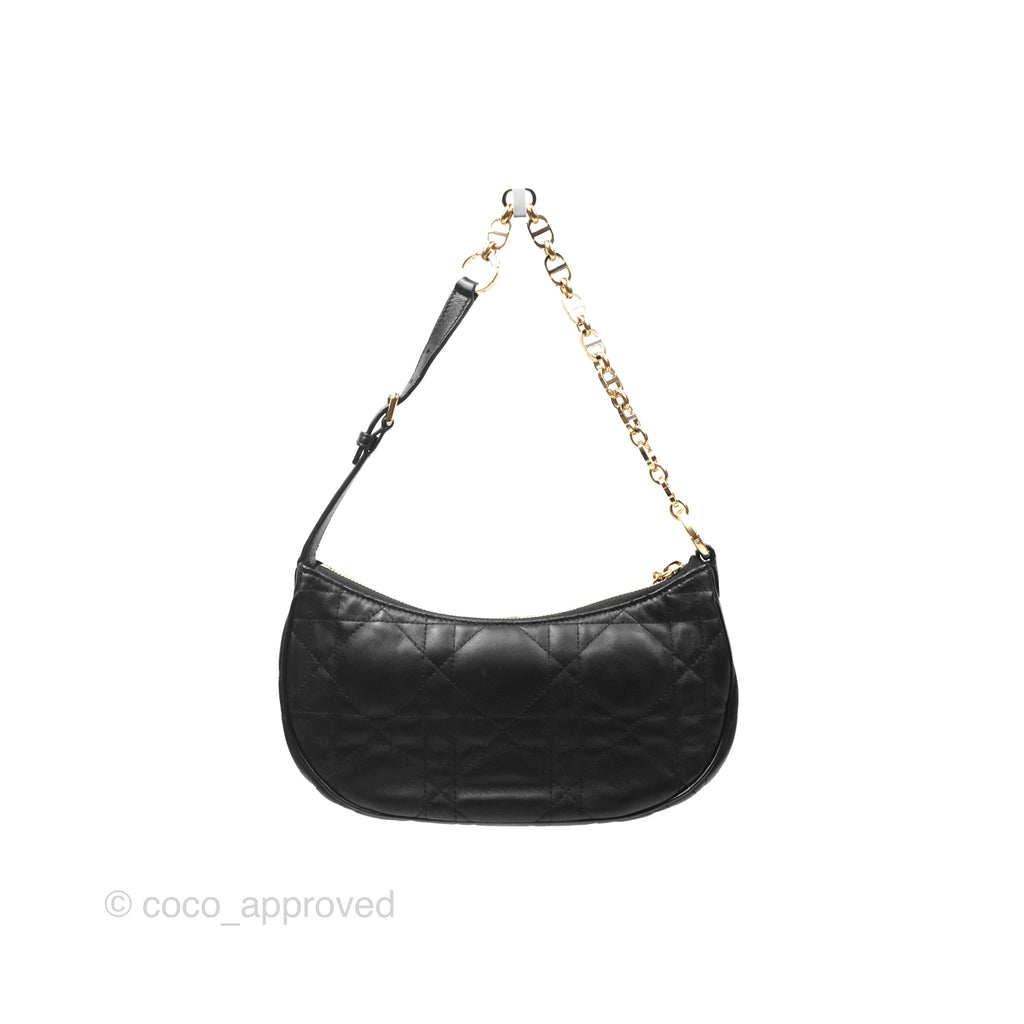 Christian Dior CD Lounge Bag Black Supple Macrocannage Lambskin