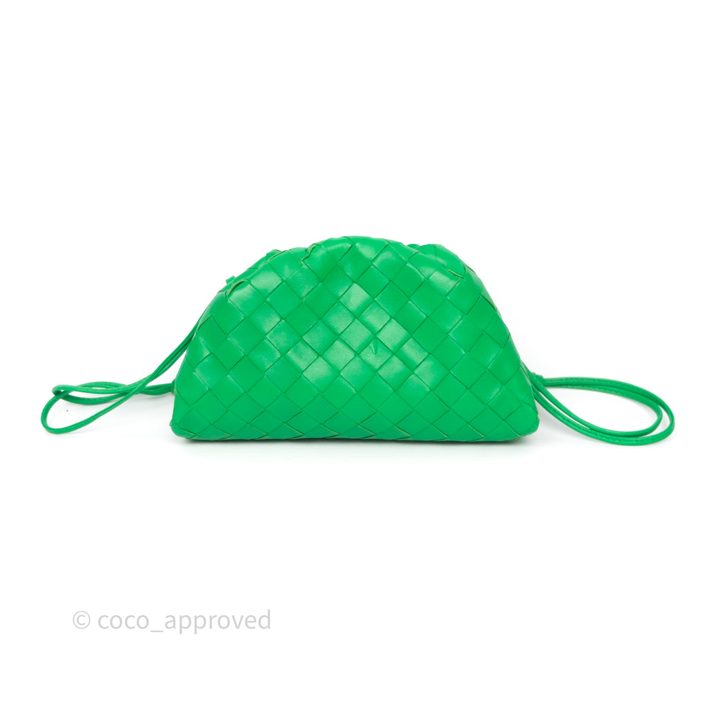 Bottega Veneta Mini Pouch Green Intrecciato Lambskin