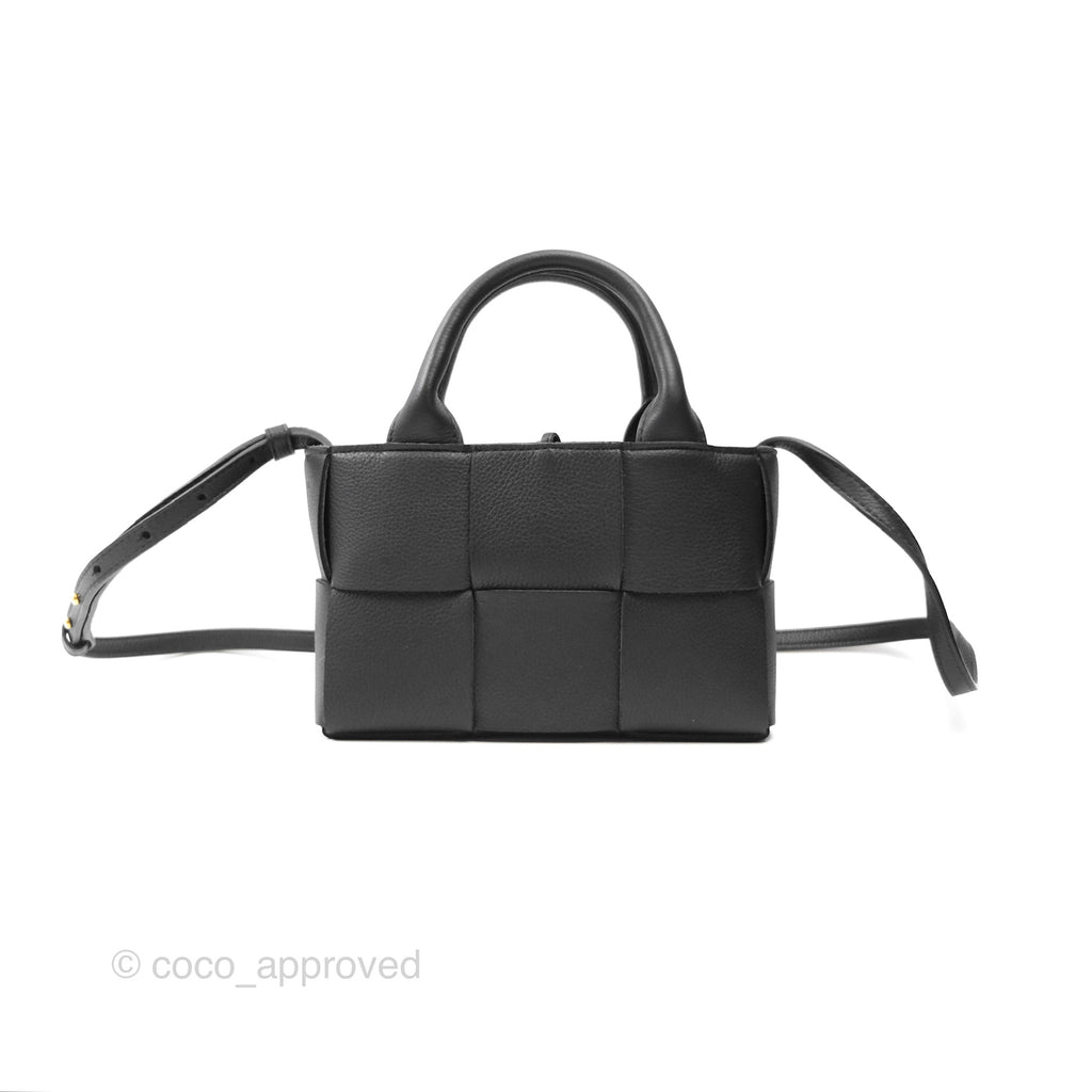 Bottega Veneta Candy Arco Tote Bag Intrecciato Textured-leather Black