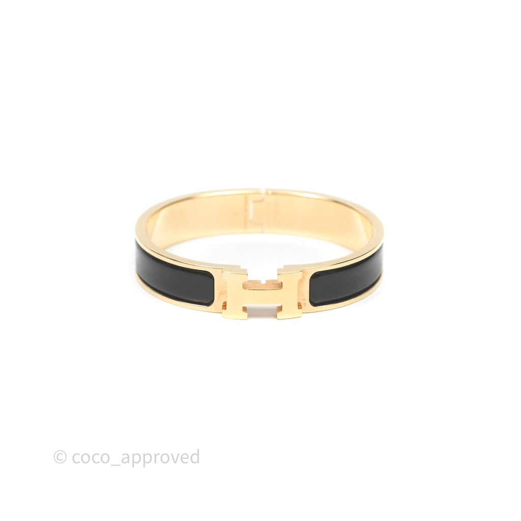 Hermès Clic H Bracelet Black Rose Gold PM