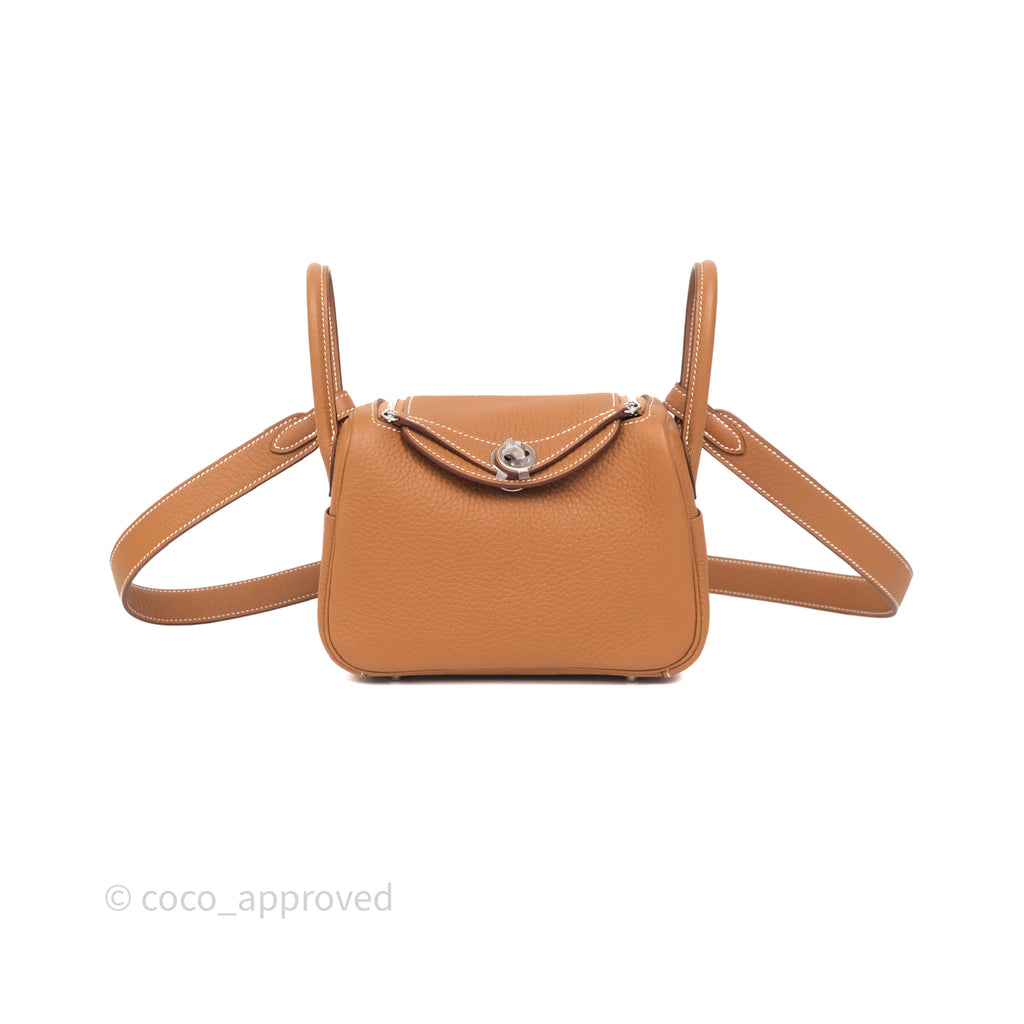 Hermès Mini Lindy II 20 Gold 37 Clemence Gold Hardware