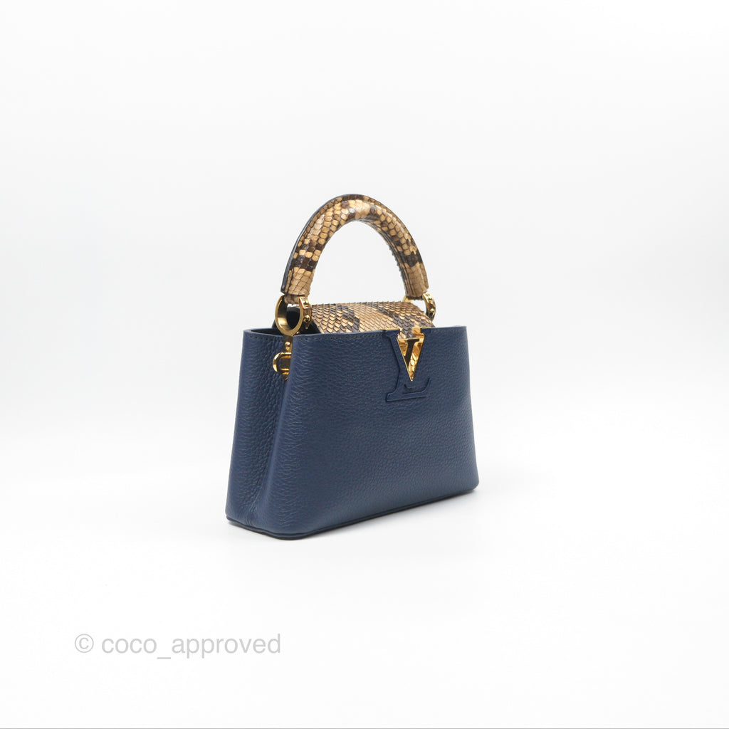 Louis Vuitton Capucines Mini Navy in Taurillon Leather and Python Leather