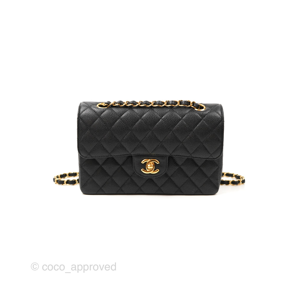 Chanel Classic Small S/M Flap Black Caviar Gold Hardware