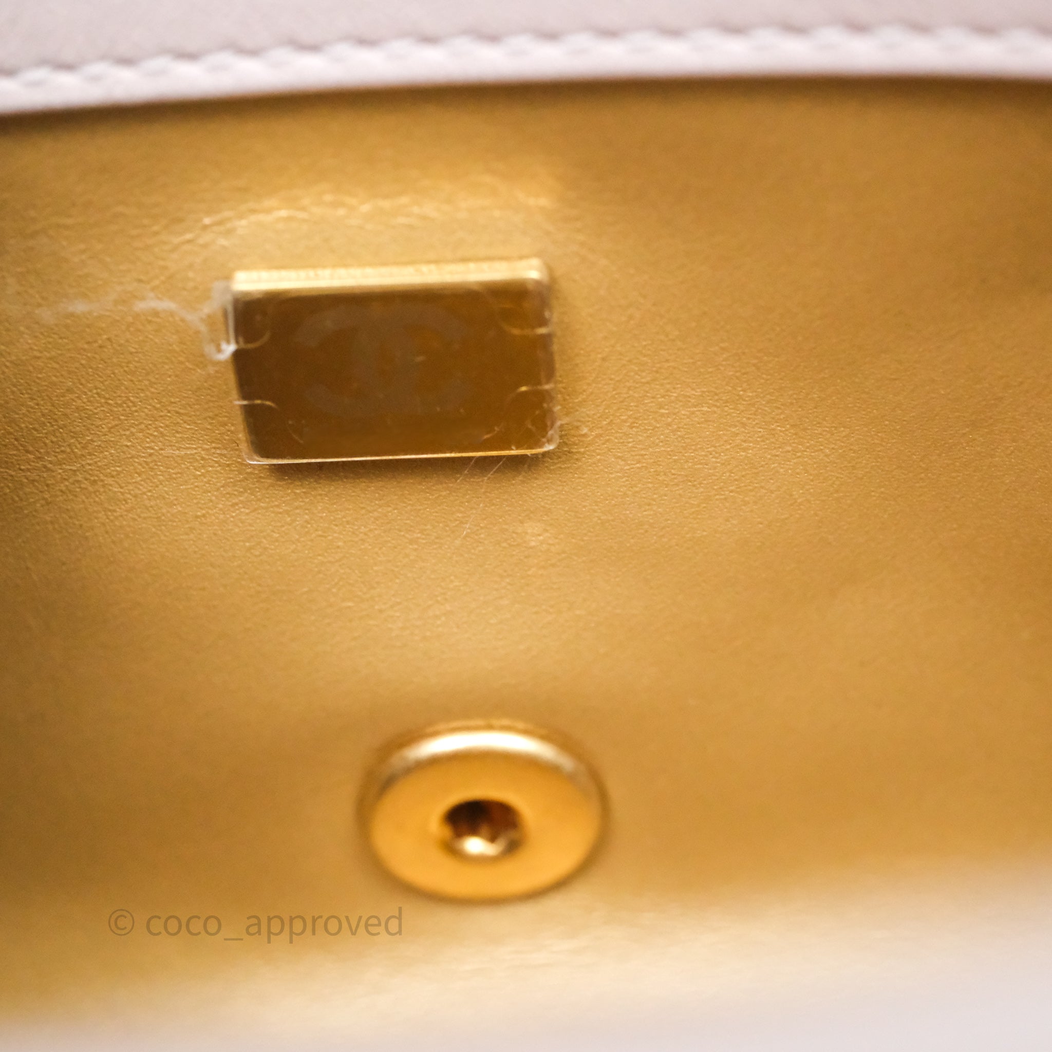 Chanel Mini Rectangular Pearl Crush Lilac Lambskin Aged Gold