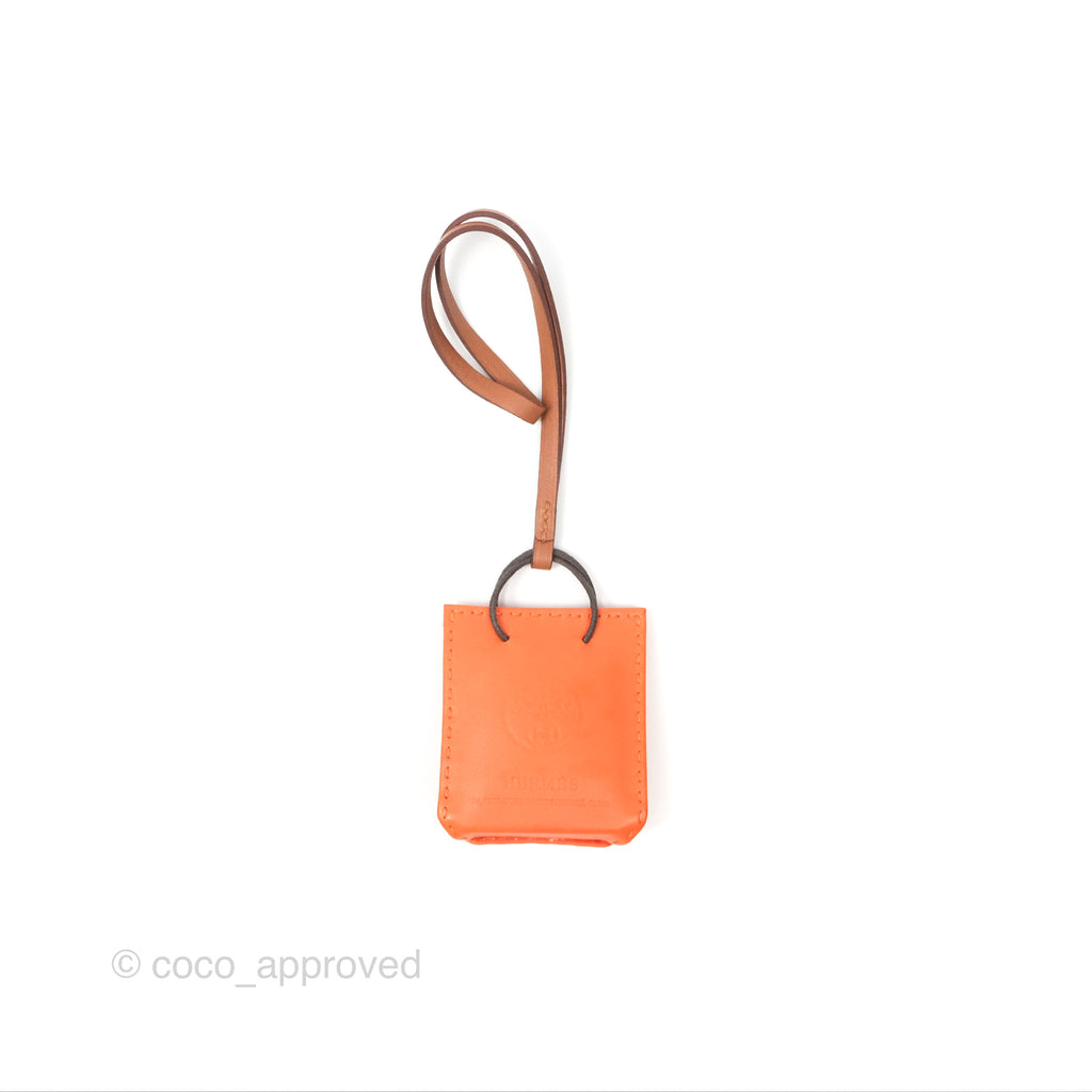 Hermès Orange Shopping Bag Charm