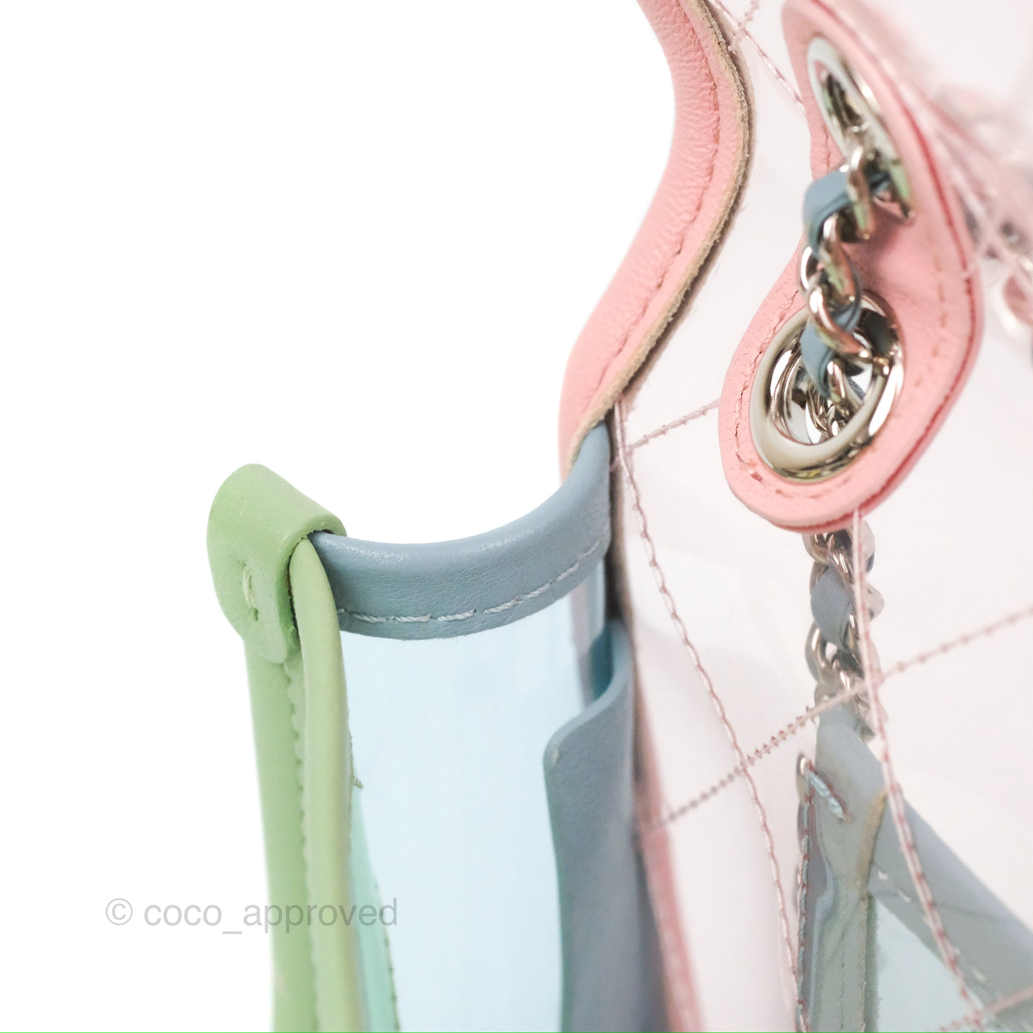 Chanel Mini Coco Splash Flap Bag PVC Lambskin Pink/Blue/Green Silver H – Coco  Approved Studio