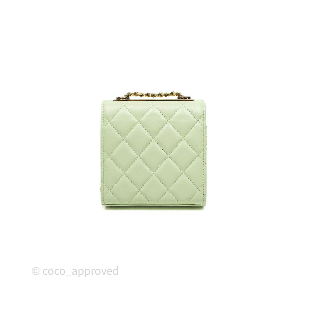 Chanel Mini Quilted Trendy CC Clutch With Chain Green Lambskin Gold Hardware